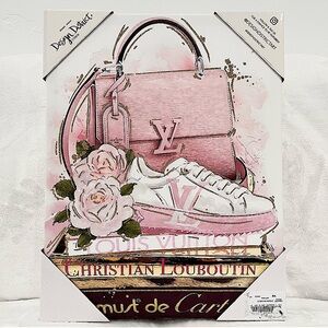 Design District Studio Designer Canvas Wall Art With Glitter NWT